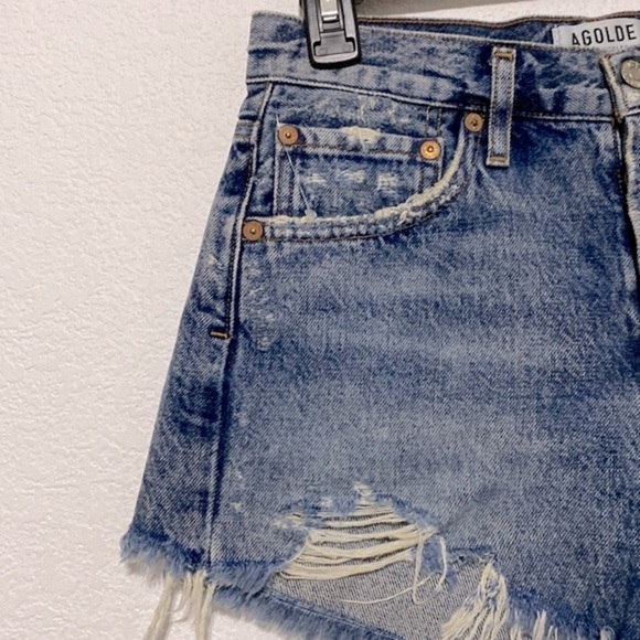 Agolde Parker Coastal Vintage Cut Off Retro High-Rise Pin Up Girl Booty Short 23 - Picture 3 of 9